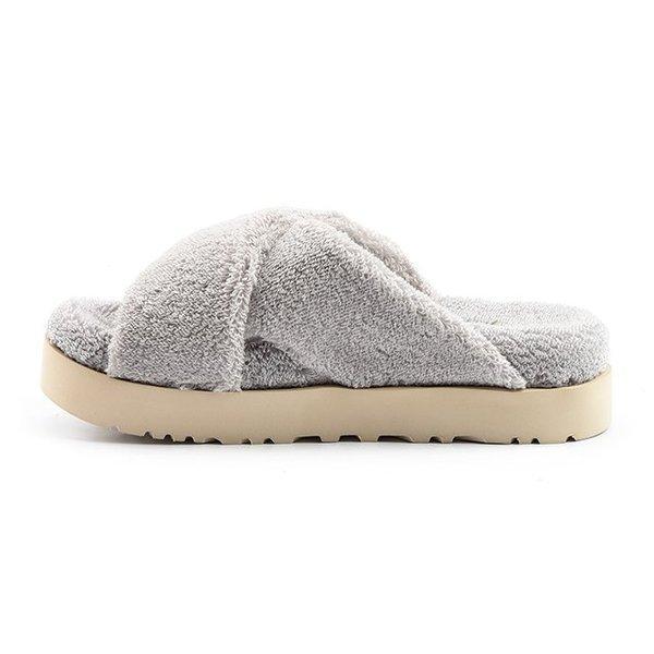 UGG  Fuzz Sugar Terry cross slide-36 