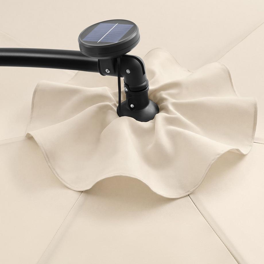 Tectake Parasol à pied croisé Artemis, parasol déporté pivotant à 360°  