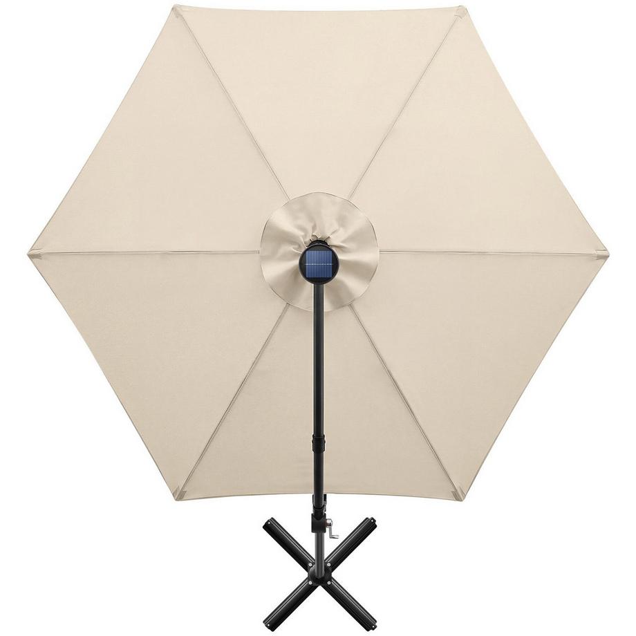 Tectake Parasol à pied croisé Artemis, parasol déporté pivotant à 360°  