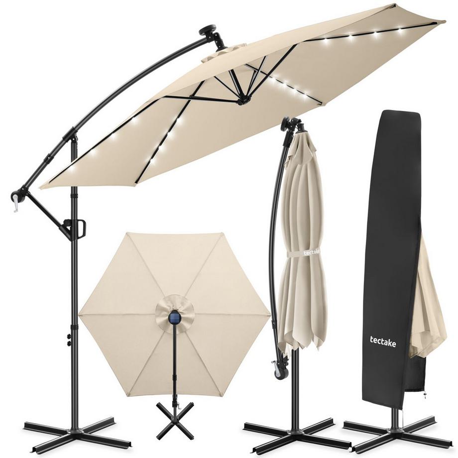 Ombrellone a semisferica Artemis 3 x 3 m, Ombrellone ruotabile a 360°