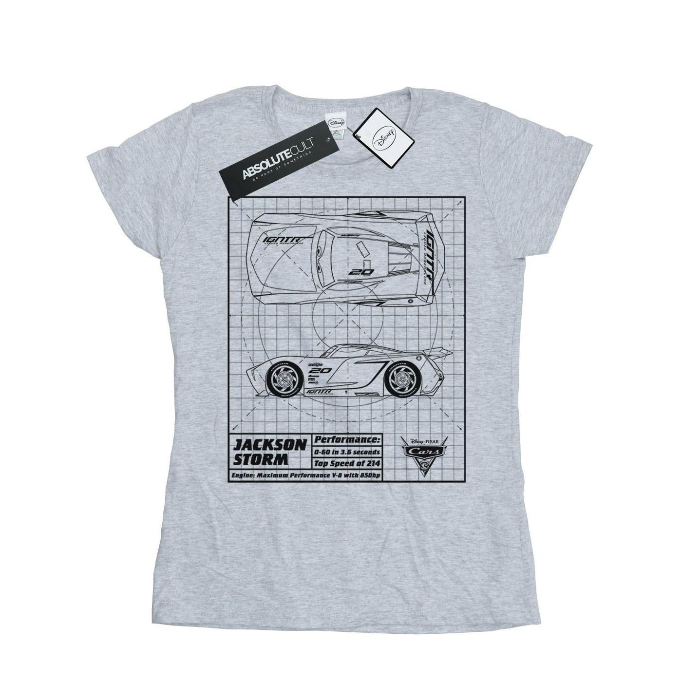 Image of Cars Jackson Storm Blueprint Tshirt Damen Grau XL