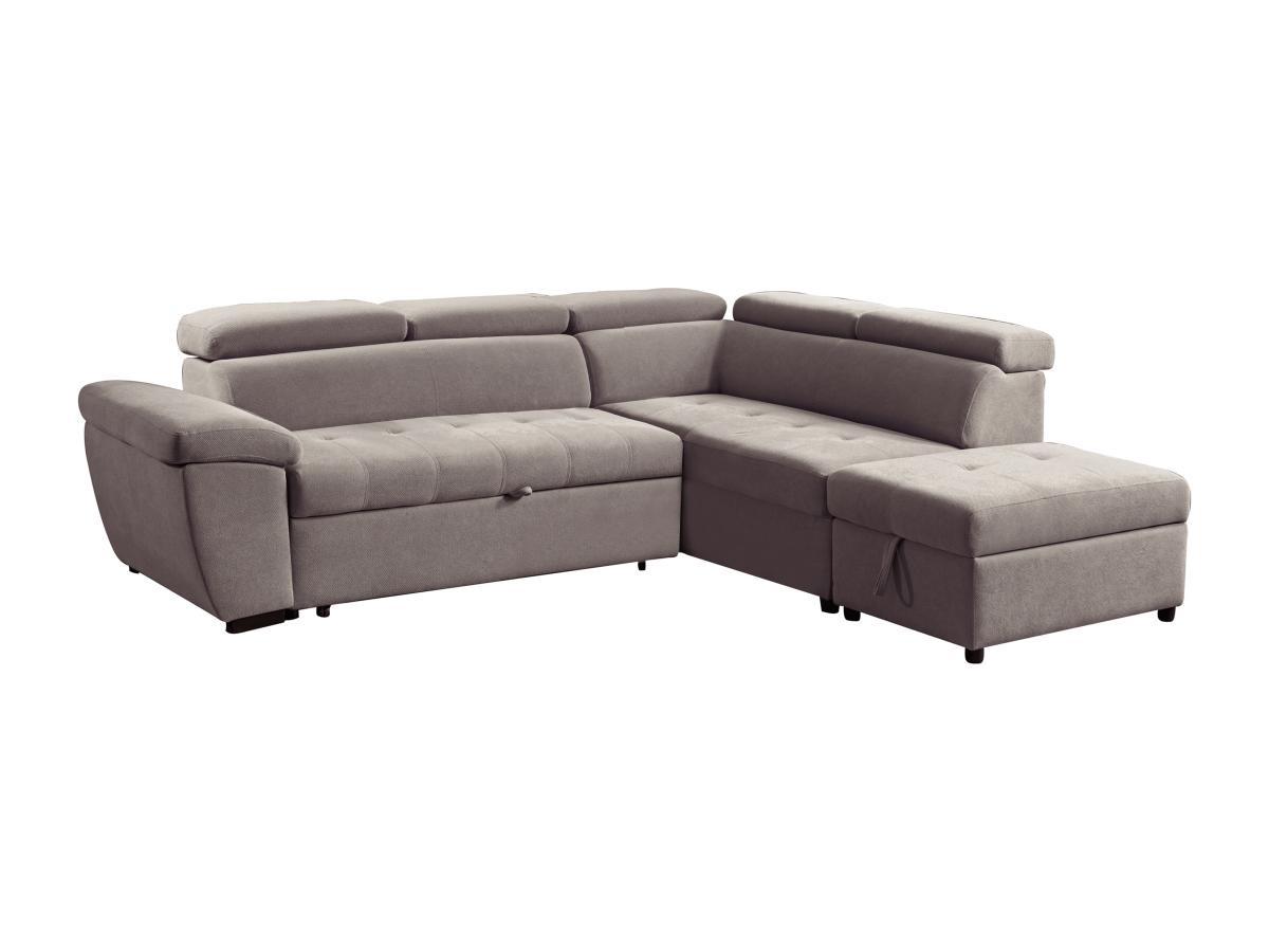 Image of Ecksofa mit Schlaffunktion - Ecke rechts - Strukturstoff - Taupe - VALDERAS Ecksofa mit Schlaffunktion - Ecke rechts - Strukturstoff - Taupe - VALDERAS