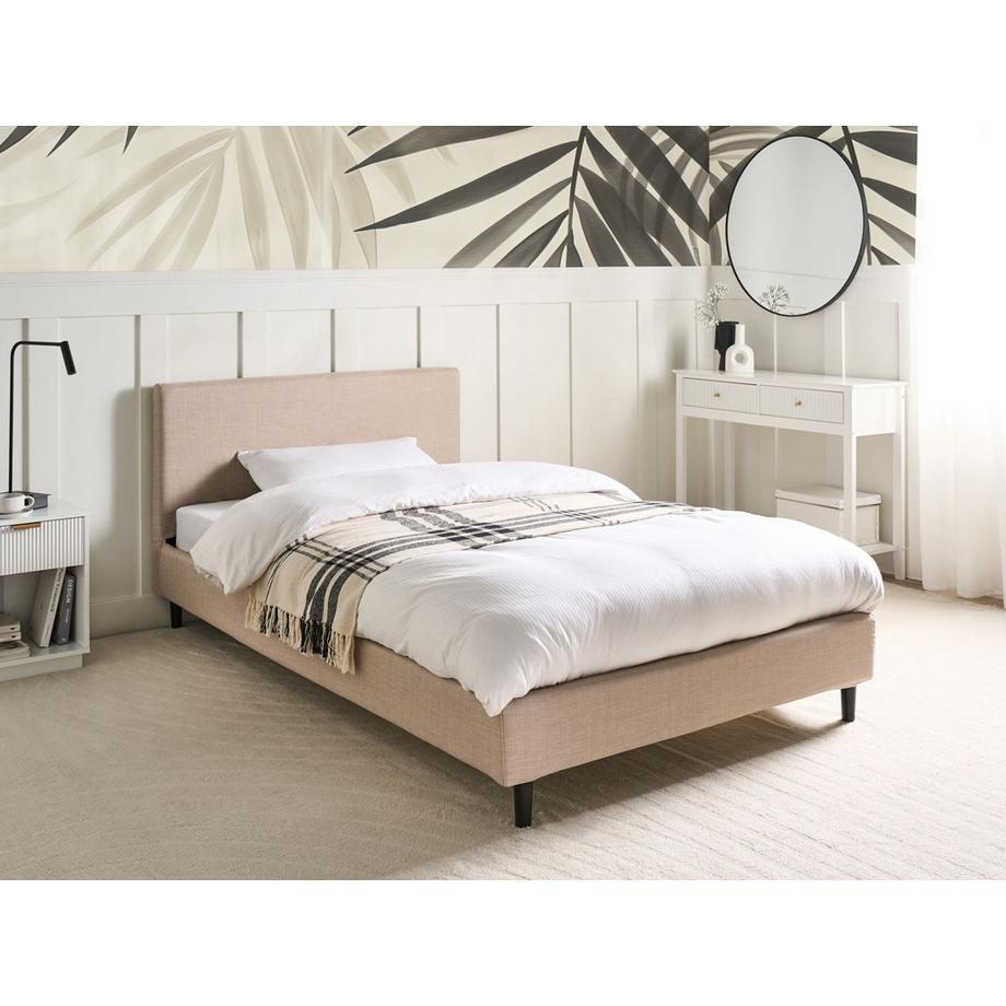 Beliani Bett mit Lattenrost aus Stoff Minimalistisch FITOU  