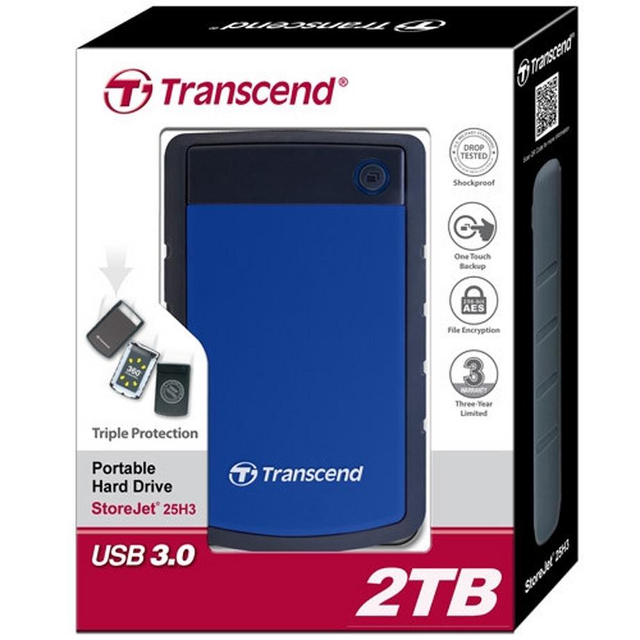 Transcend  HDD portatile StoreJet 2.5" 2TB USB 3.1 Gen 1 Blu 