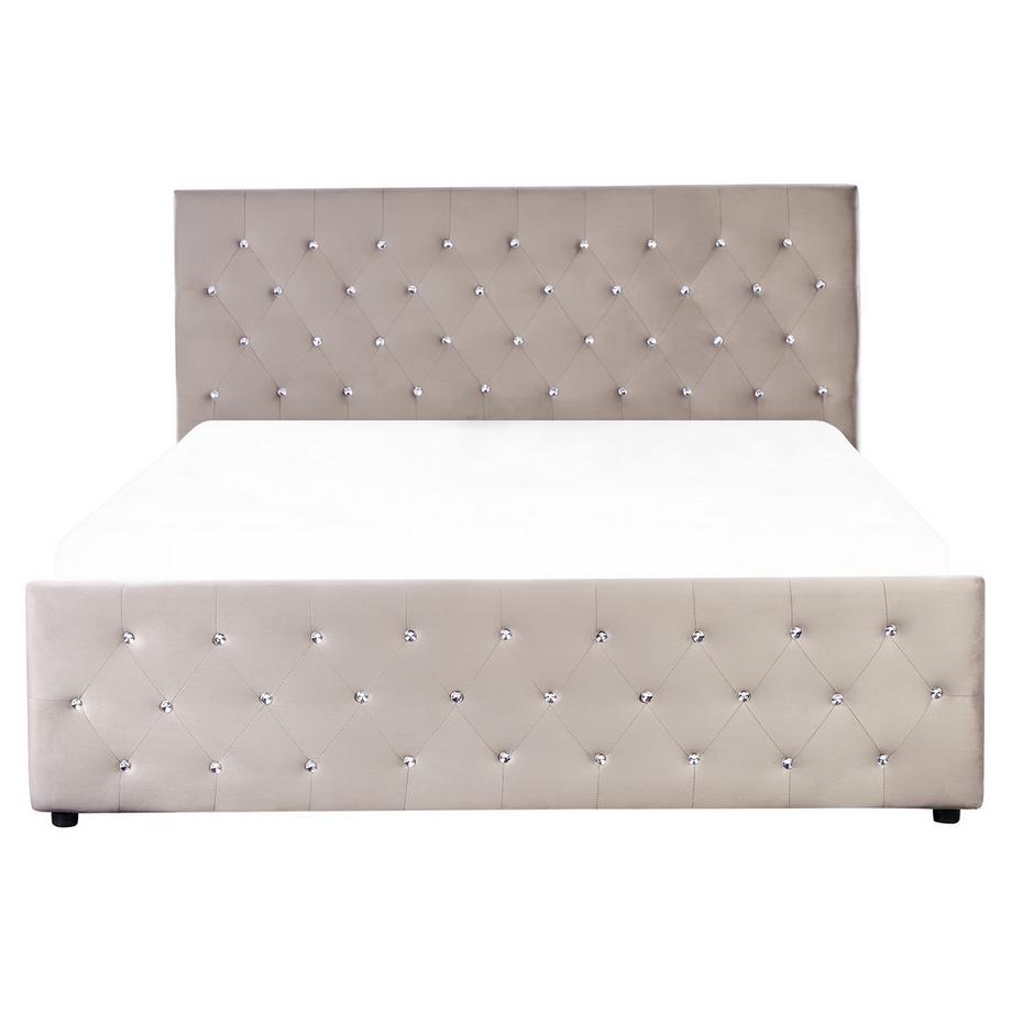 Beliani Letto contenitore en Velluto  AMIENS  