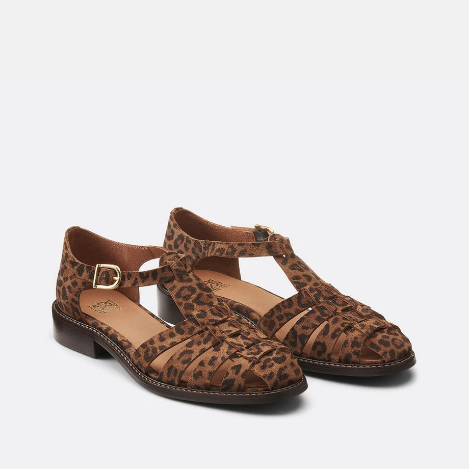 Signature-Sandalen Solenn mit Leopardenmuster