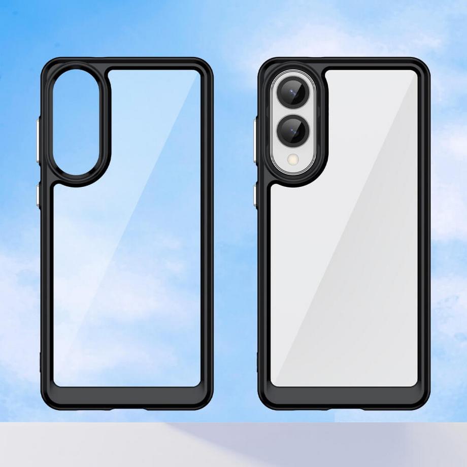 Cover-Discount  Galaxy S25 Edge - Schützende Acryl-Handyhülle mit erhöhtem Rand 