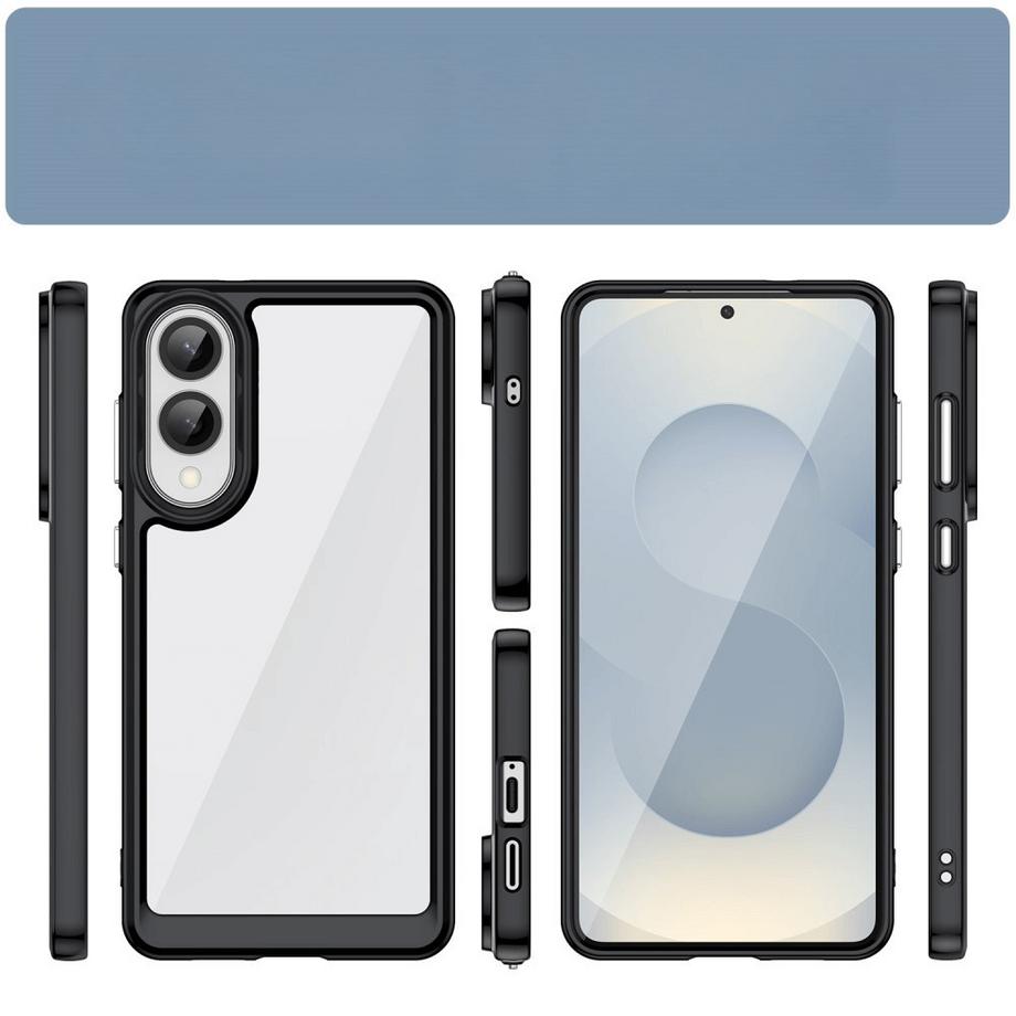 Cover-Discount  Galaxy S25 Edge - Schützende Acryl-Handyhülle mit erhöhtem Rand 