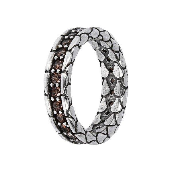 Image of Ring Mit Riviera Und Textur Meerjungfrau Damen Braun 64
