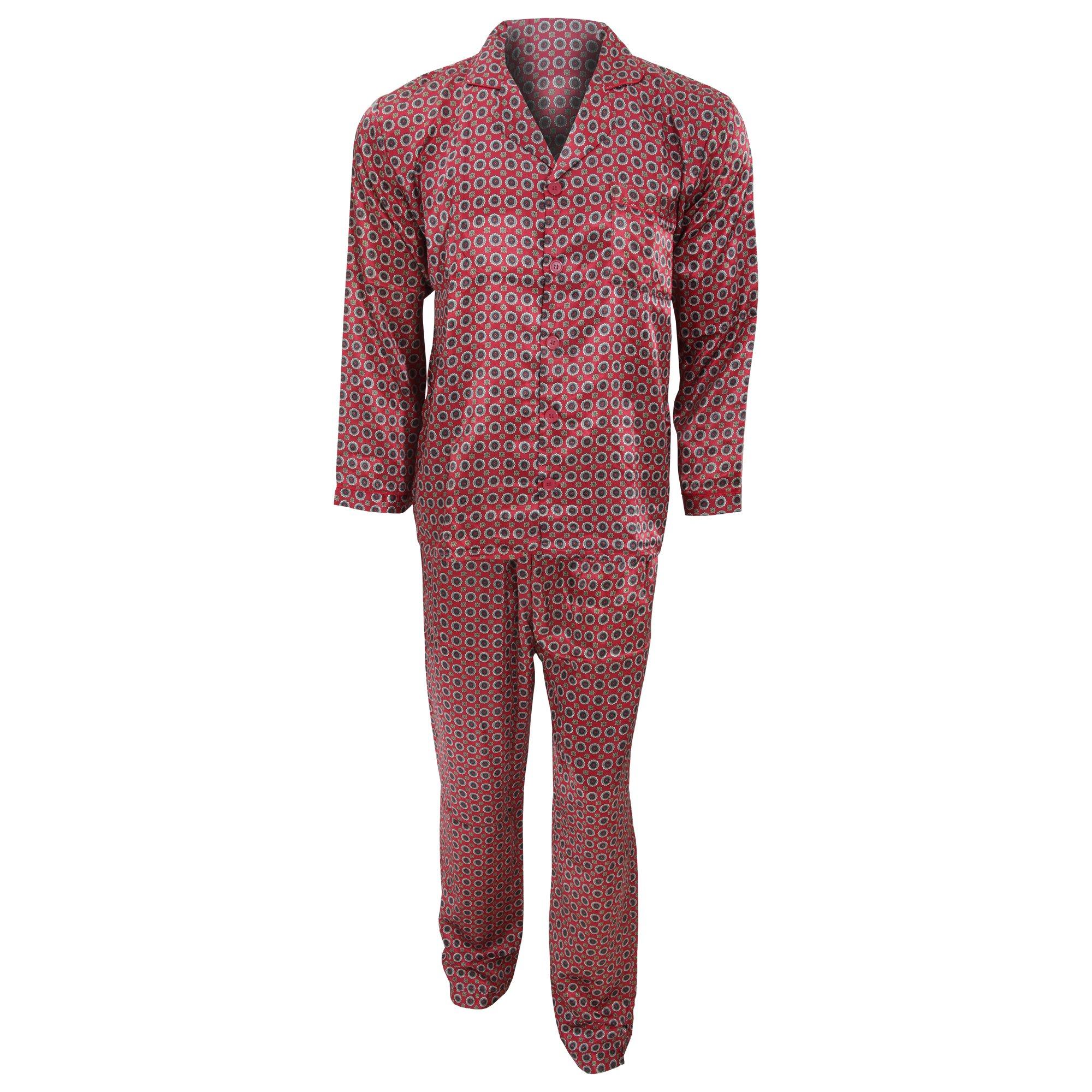 Image of Satin Pyjama Mit Muster Unisex Rot Bunt M