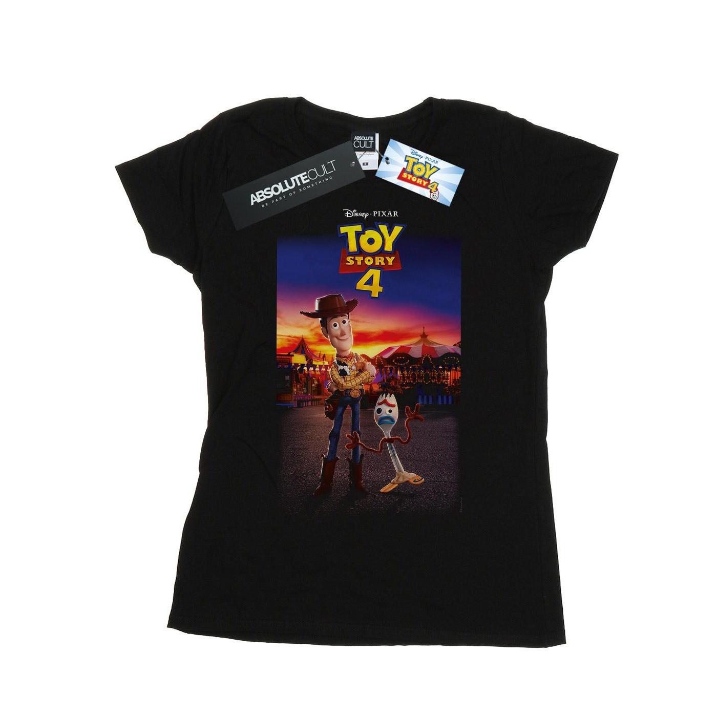 Image of Toy Story 4 Woody And Forky Poster Tshirt Damen Schwarz M