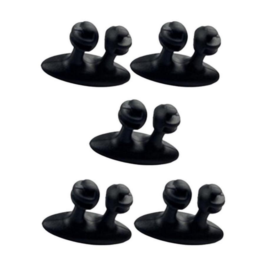 eStore  5x Kabelhalter für Auto - Schwarz 
