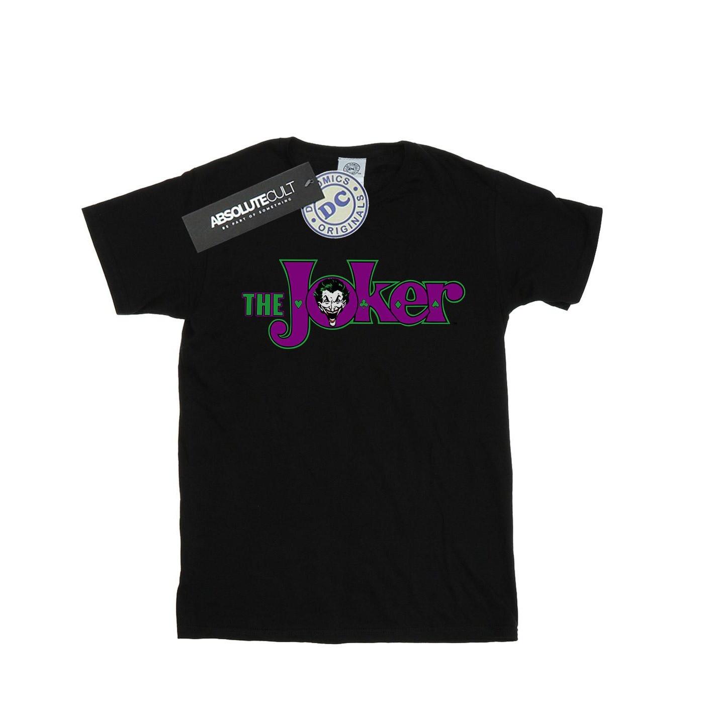 Image of The Joker Text Logo Tshirt Damen Schwarz L