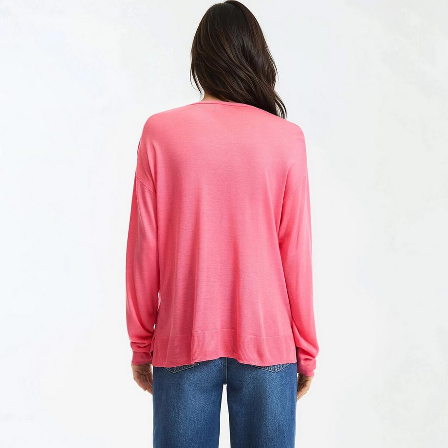 La Redoute Collections Feinstrickcardigan mit V-Ausschnitt und Knopfverschluss  