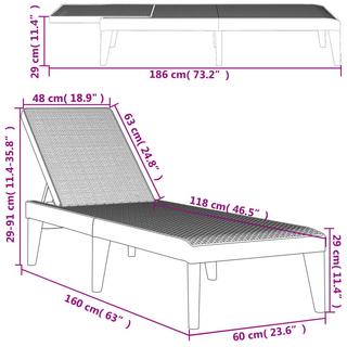 VidaXL Chaise longue polypropylène  