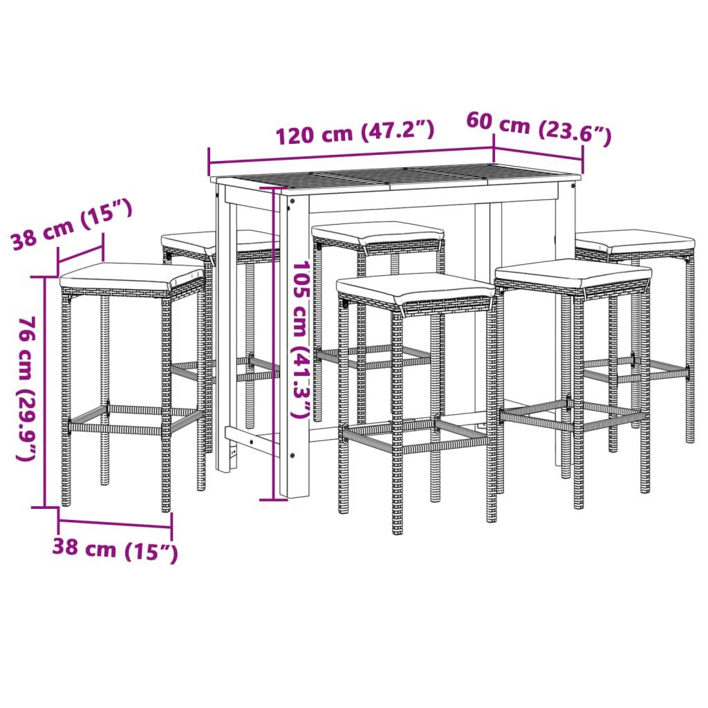 VidaXL Garten-bar-set poly-rattan  