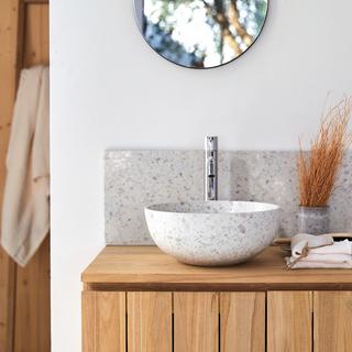 Tikamoon Lavabo rotondo in battuto di terrazzo premium moon Elea  