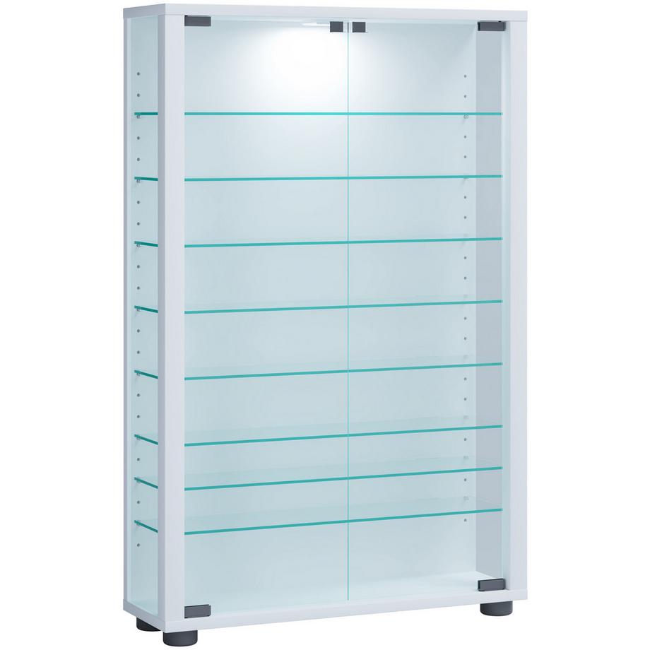 VCM Holz Glas Vitrine Sammelvitrine Glasvitrine Schaukasten Standvitrine Lumo Mini - ohne Beleuchtung  