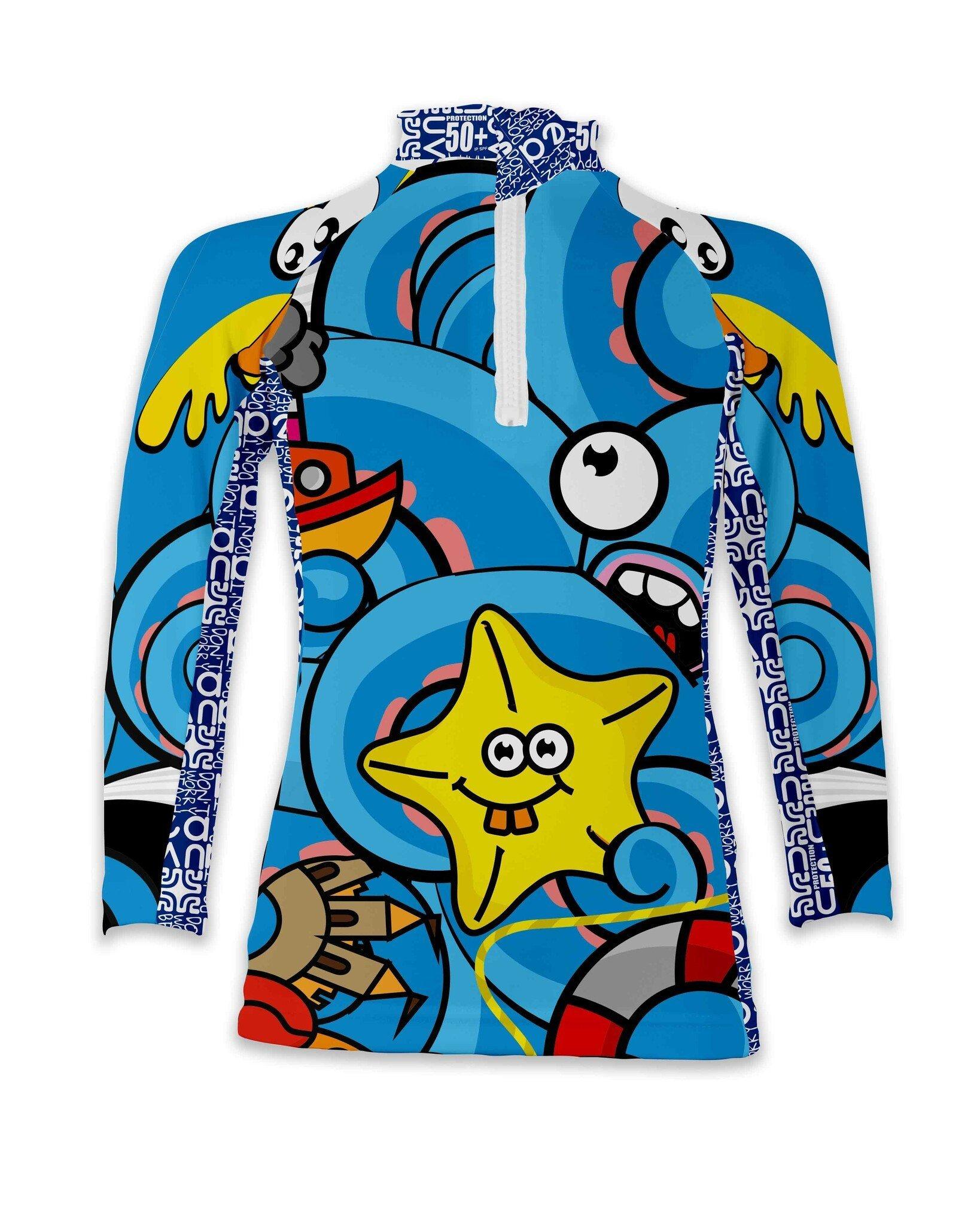 Uvea  Kinder UV Badeshirt langarm Biarritz petite pieuvre 