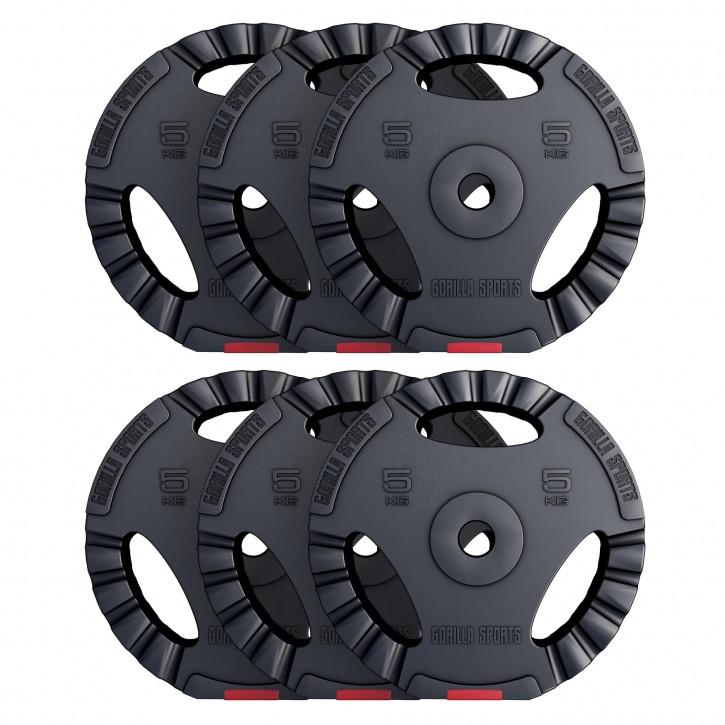 Gorilla Sports  Gripper Kunststoff Hantelscheiben 1,25 - 15 KG 