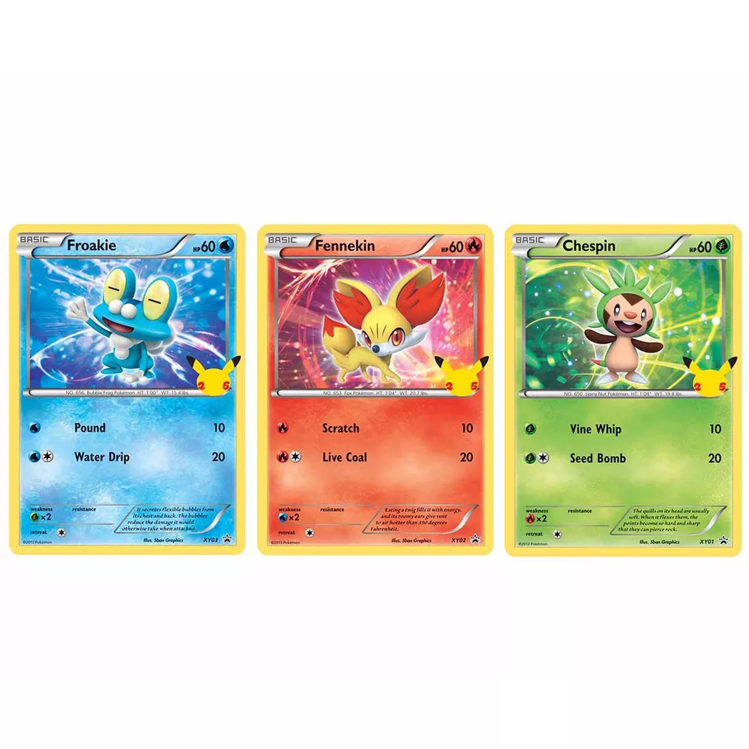 Pokémon - 25th Anniversary Kalos Starters 3 Pack Jumbo Promos (EN), Multicolor