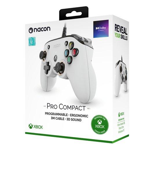 nacon  NACON Pro Compact Controller Blanc USB Manette de jeu Xbox One, Xbox Series S, Xbox Series X 