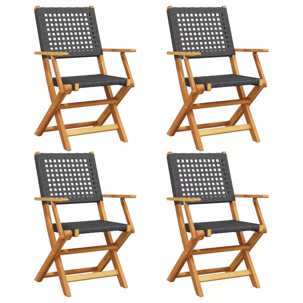 VidaXL - sedia da giardino Legno, One Size, Nero