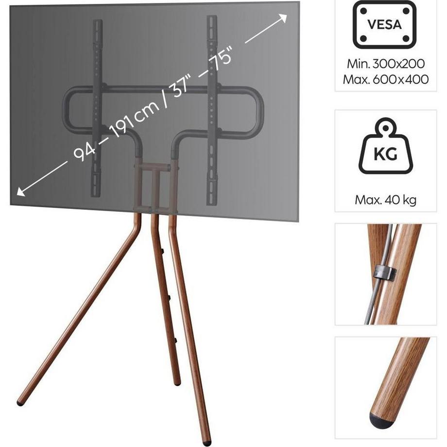 hama  HAMA TV-Ständer Design bis 75" Walnussholzoptik 