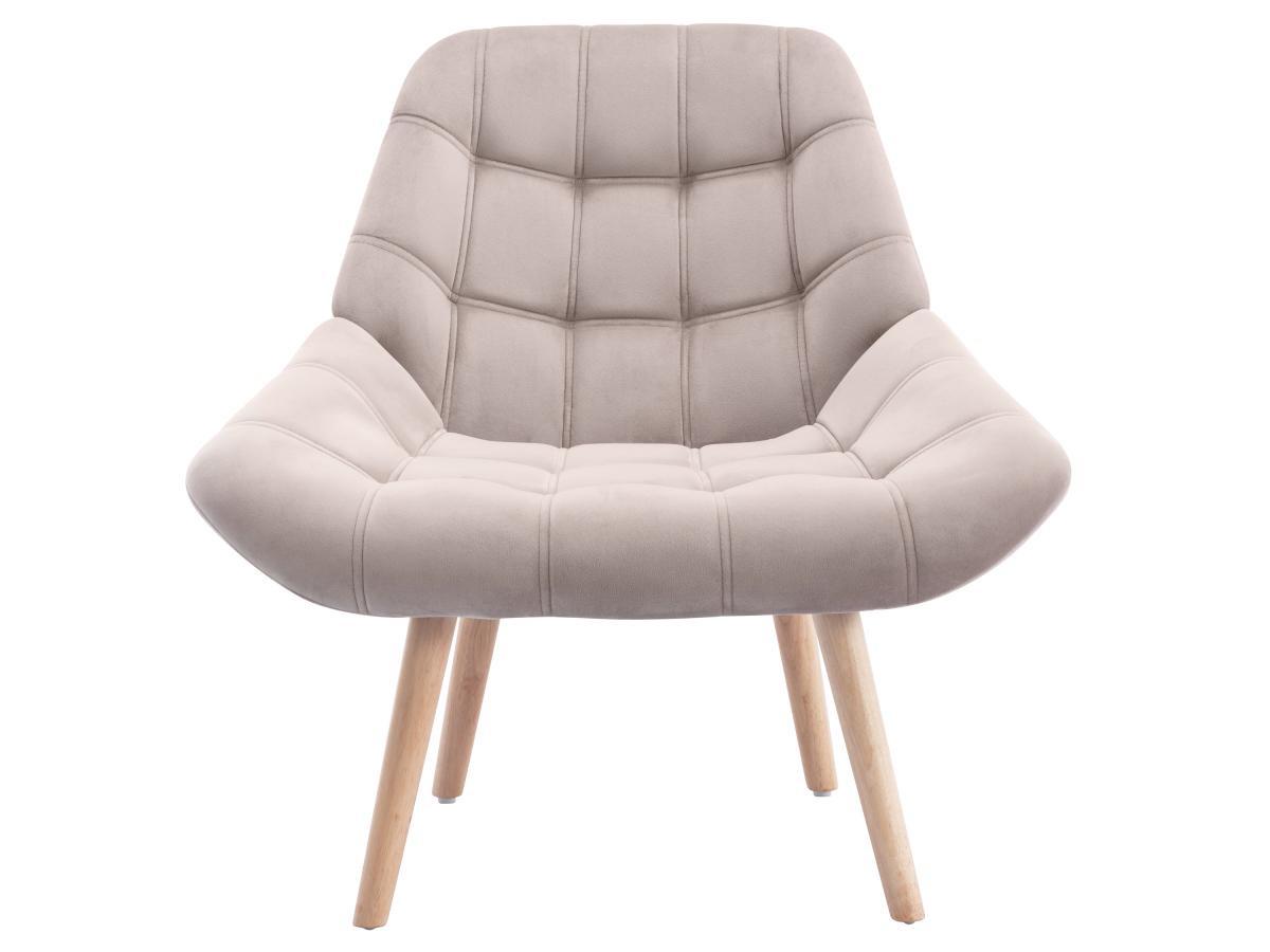 Vente-unique Fauteuil en velours beige LUOSTO  