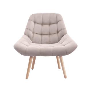 Vente-unique Fauteuil en velours beige LUOSTO  