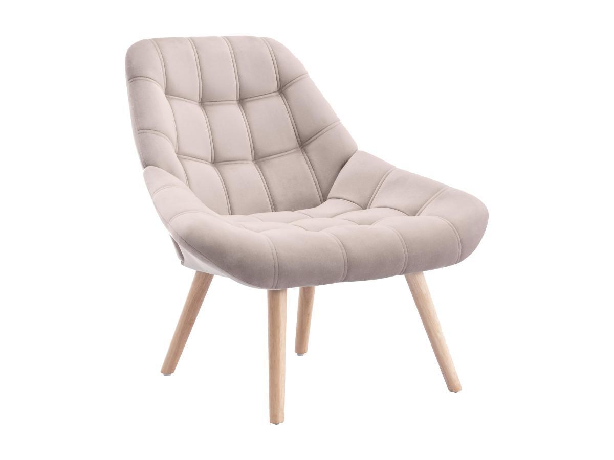 Vente-unique Fauteuil en velours beige LUOSTO  