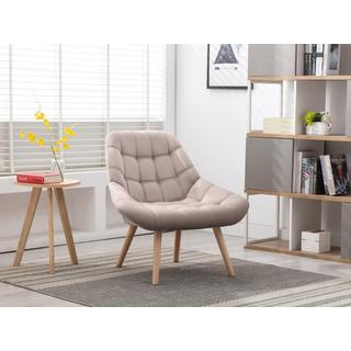 Vente-unique Fauteuil en velours beige LUOSTO  