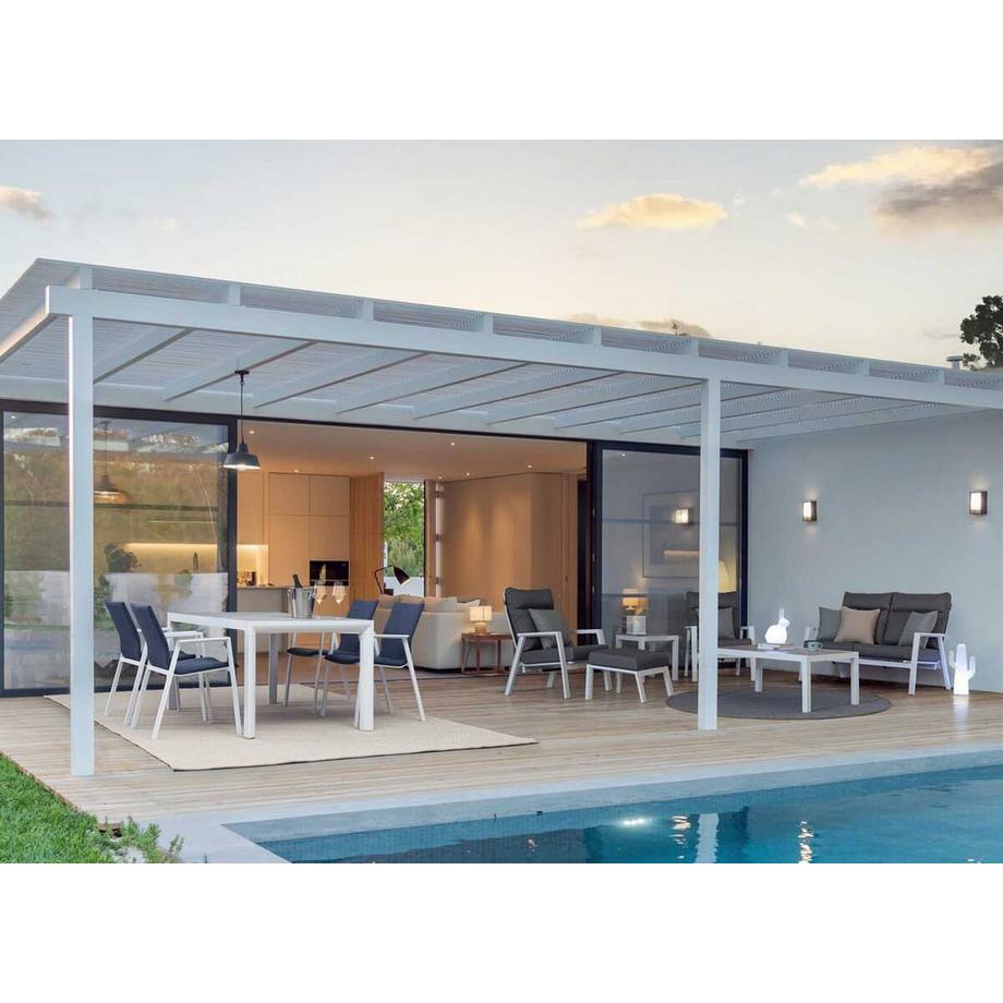 mutoni Table basse de jardin Kledi blanc 50x50  