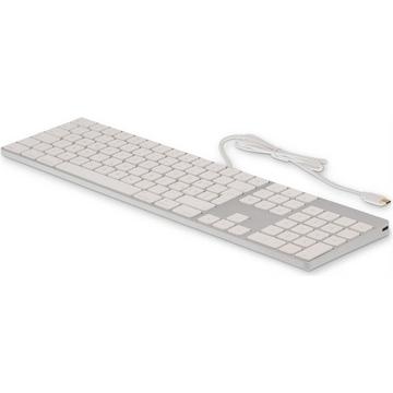USB-C Keyboard - Elegante und preisgünstige Tastatur mit 1 x USB-C Port, nummerische Tastatur und CH Layout - Silber
