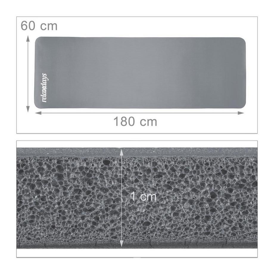 B2X  Tapis de yoga de 1 cm d'épaisseur de couleur unie 