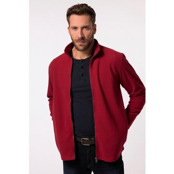 Giacca di pile per l'outdoor con colletto alto e tasche con zip rosso porpora