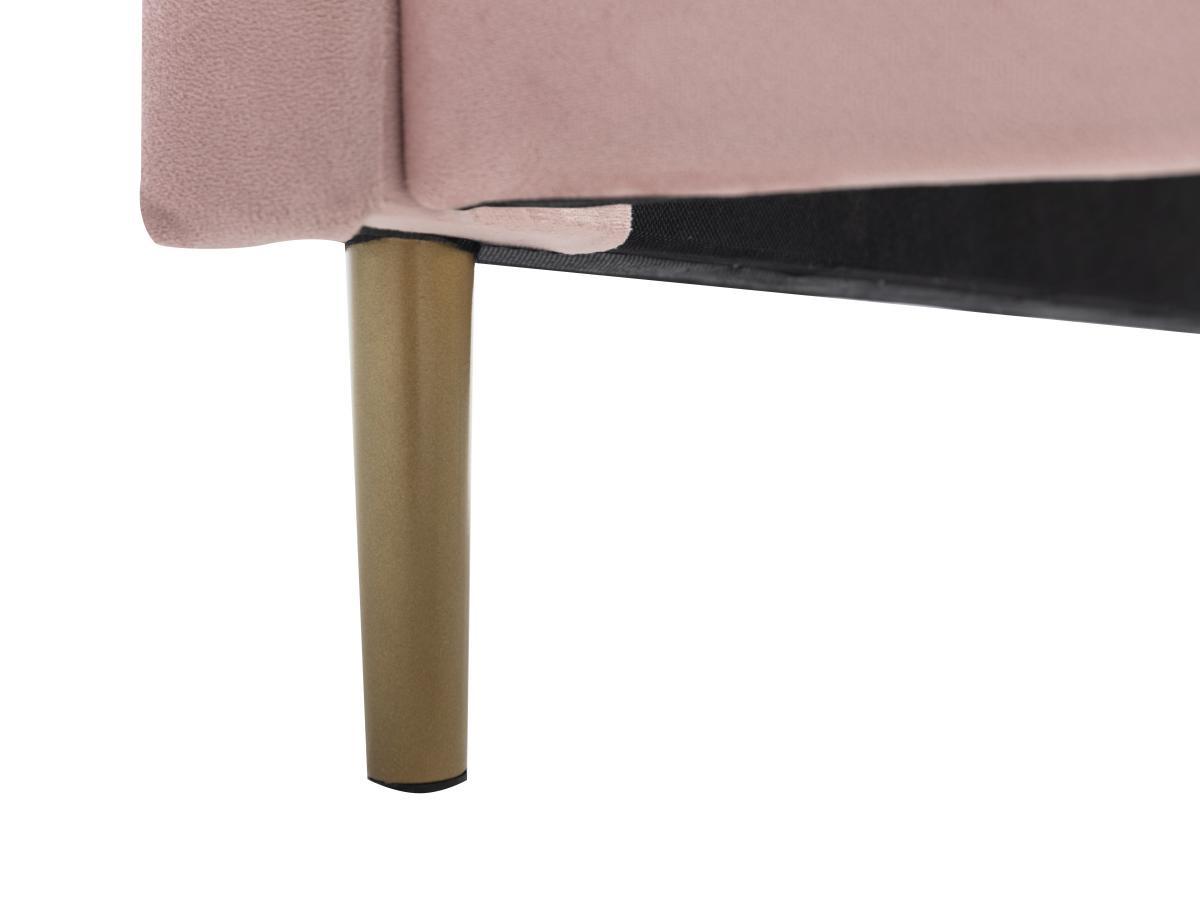 Vente-unique Lit coquillage 140 x 190 cm  - Velours - Rose - LIVAYA  