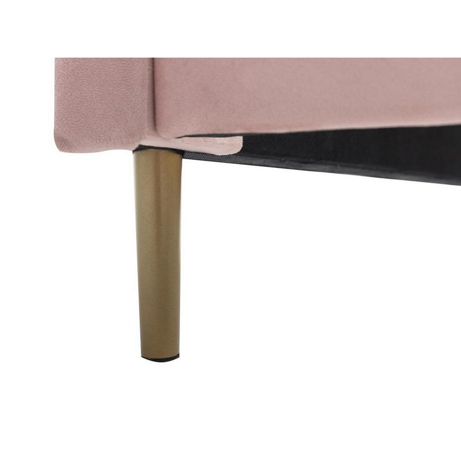 Vente-unique Letto conchiglia 140 x 190 cm Velluto Rosa - LIVAYA  