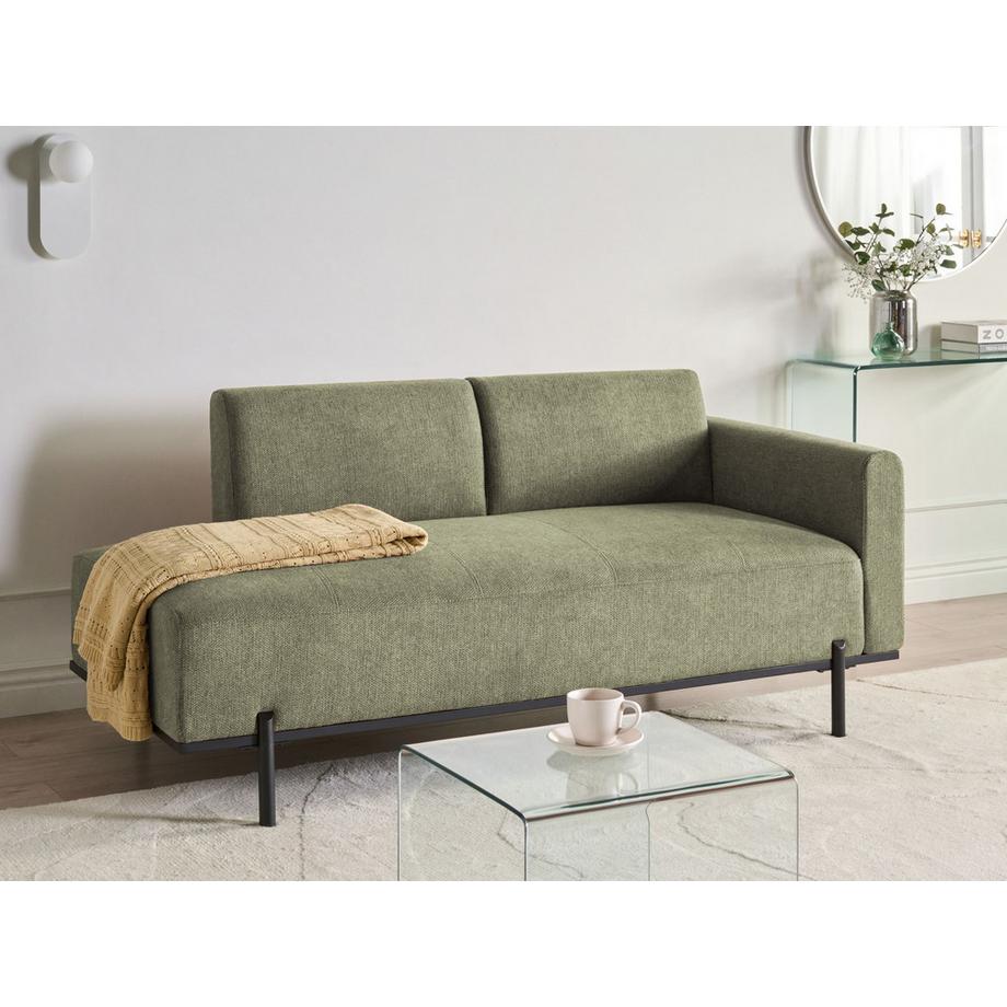 Beliani Chaiselongue aus Kunstleinen Rustikal SAVASSE  