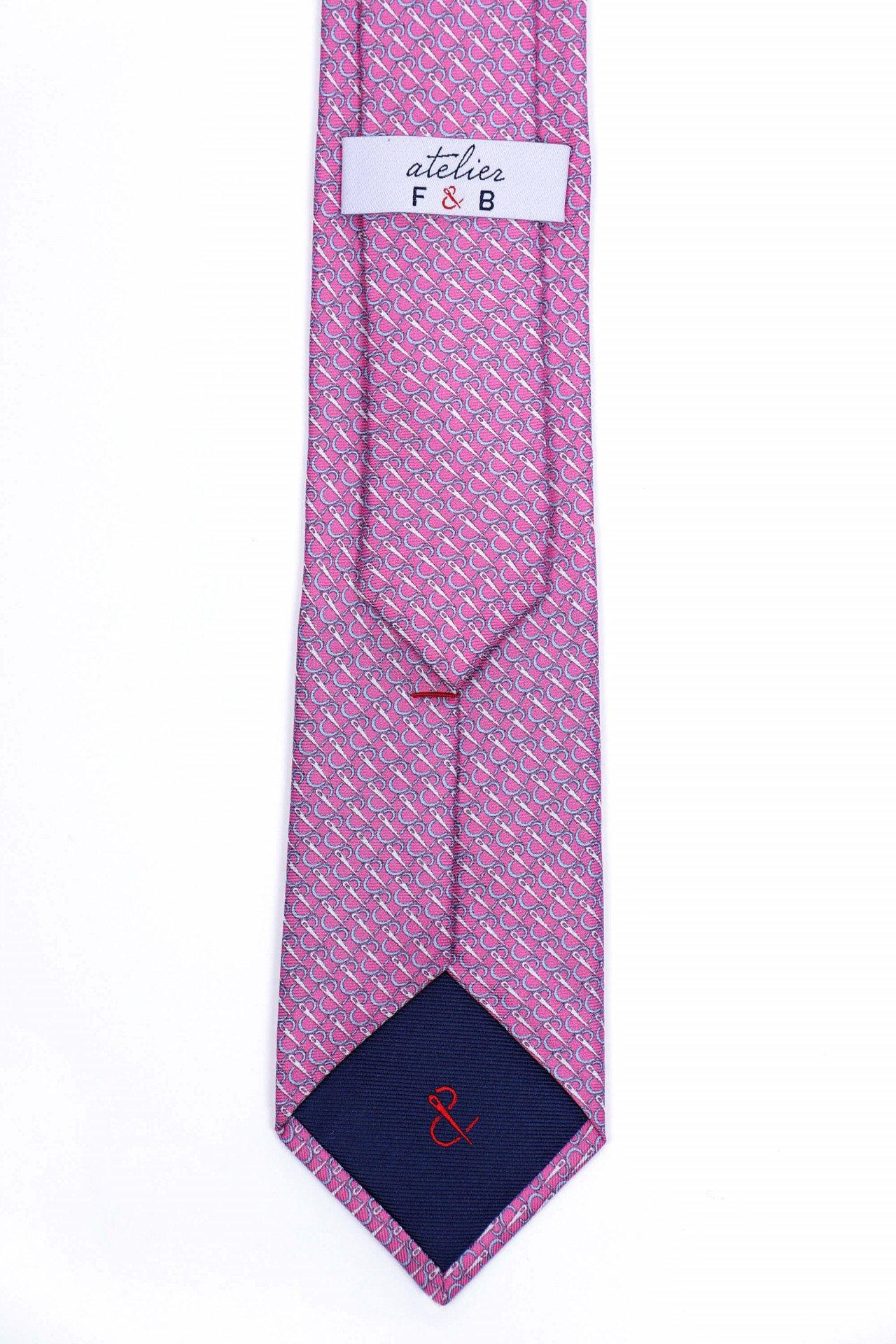 Atelier F&B  Dschungelmotiv-Krawatte aus Seide und Baumwolle 