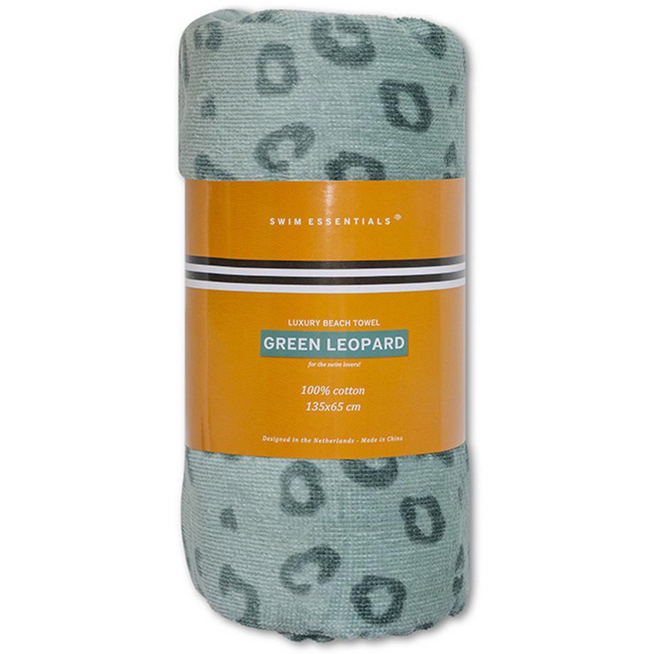 Swim Essentials Badetuch Green Leopard  