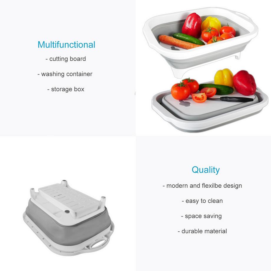 Intirilife Schneidebrett Abtropfbehälter mit 8L Volumen  