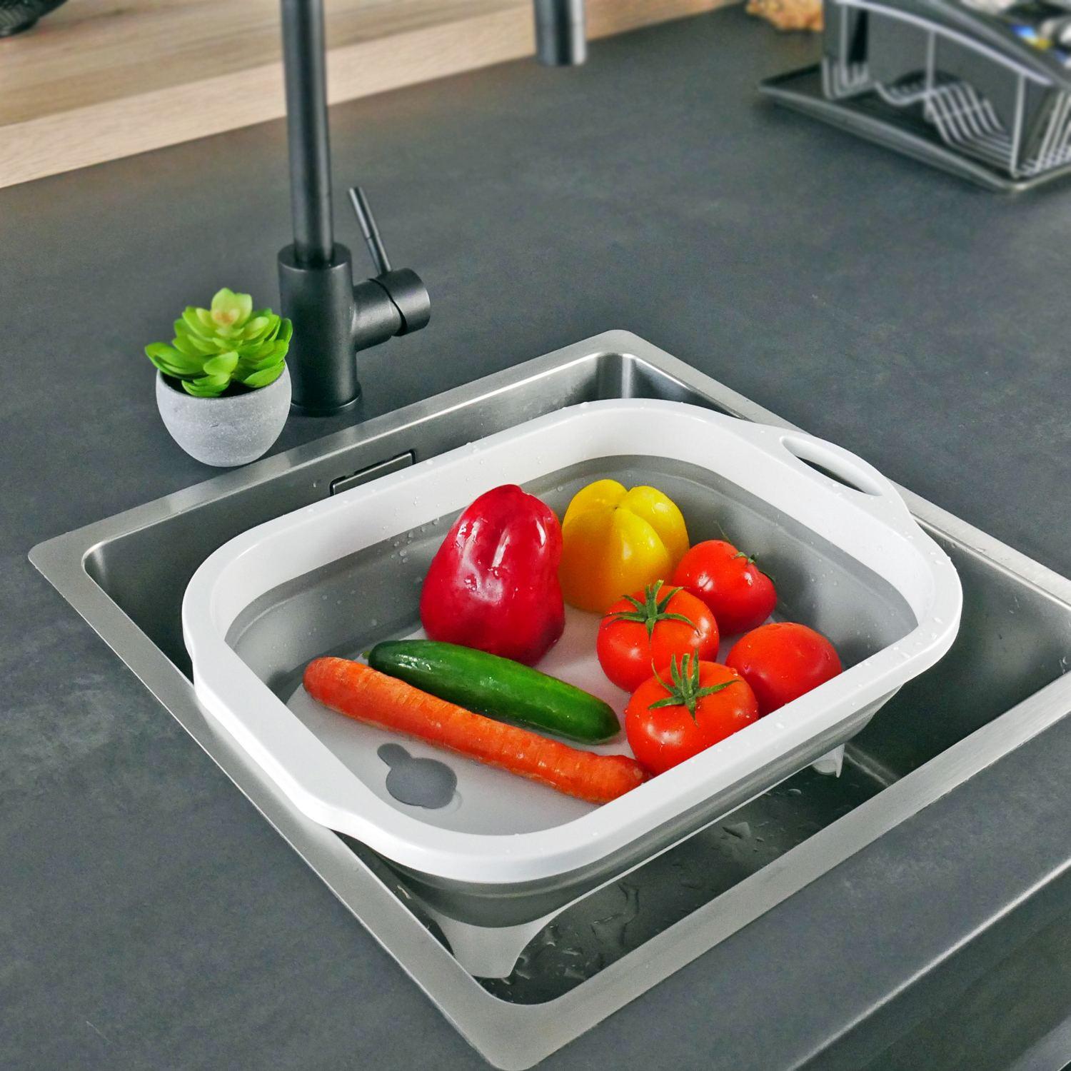 Intirilife Schneidebrett Abtropfbehälter mit 8L Volumen  