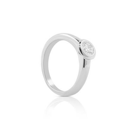 MUAU Schmuck  Bague Solitaire Diamant 0.40ct. or blanc 750 