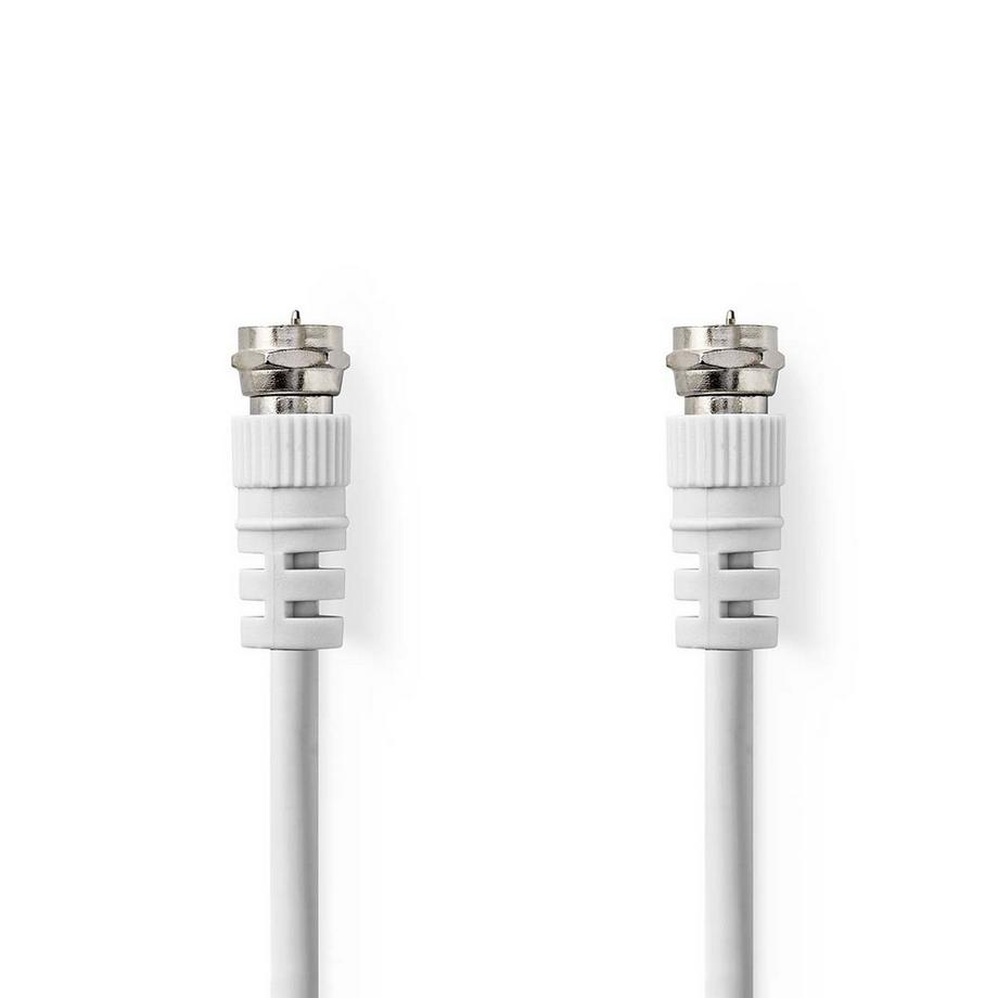 Nedis  Satelliten- & Antennenkabel | F-Stecker | F-Stecker | Vernickelt | 75 Ohm | Doppelt geschirmt | 10,0 m | Rund | PVC | Weiß | Box 