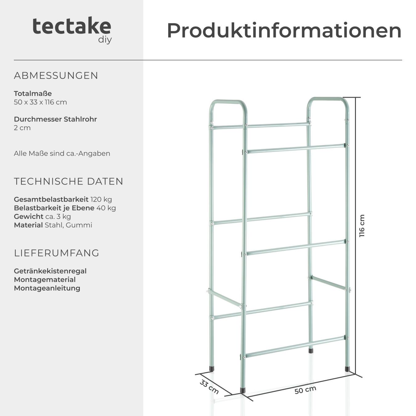 Tectake Rack porte casiers 3 emplacements  