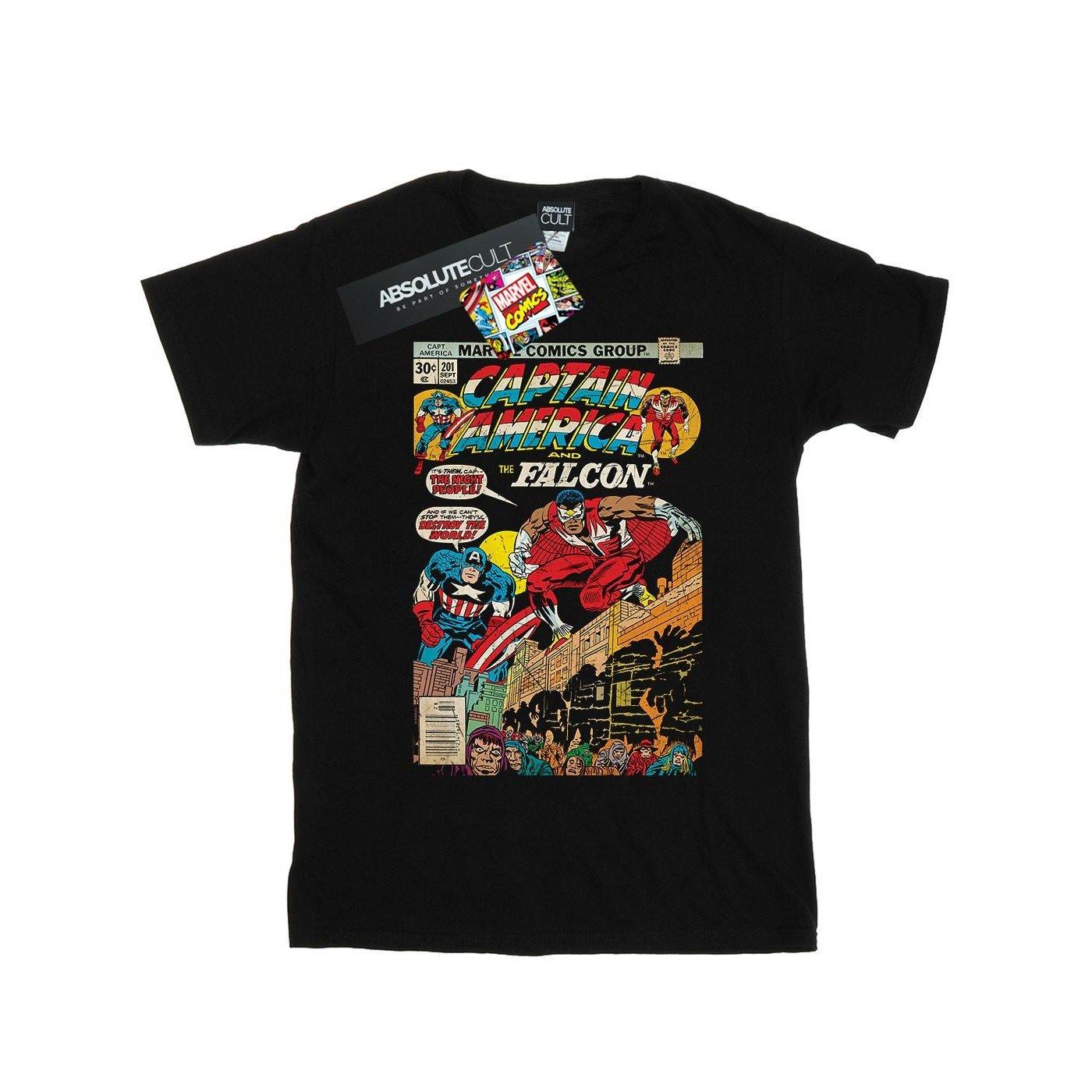 Image of Captain America And Falcon Comic Cover Tshirt Herren Schwarz XXL