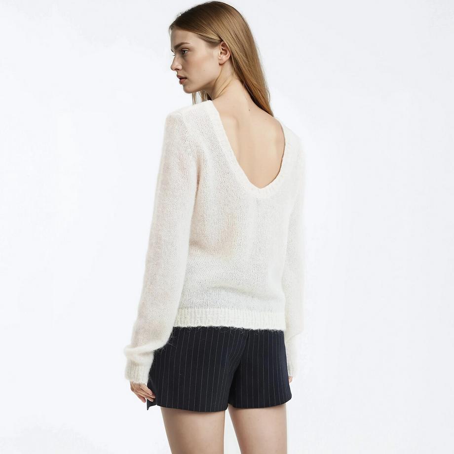 La Redoute Collections Pullover aus Woll- Alpaka-Mischung mit Rückenausschnitt  