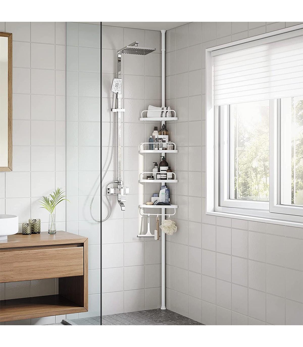 Calicosy  Étagère de Douche Réglable avec 4 Tablettes - H85/305 cm 