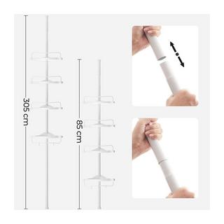 Calicosy  Étagère de Douche Réglable avec 4 Tablettes - H85/305 cm 